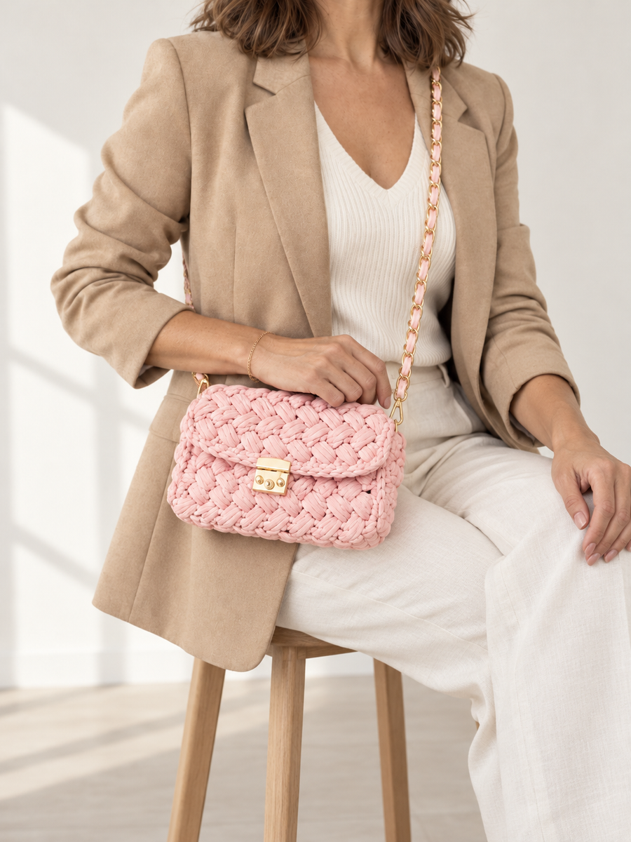 Sac Crochet à Rabat – Rose