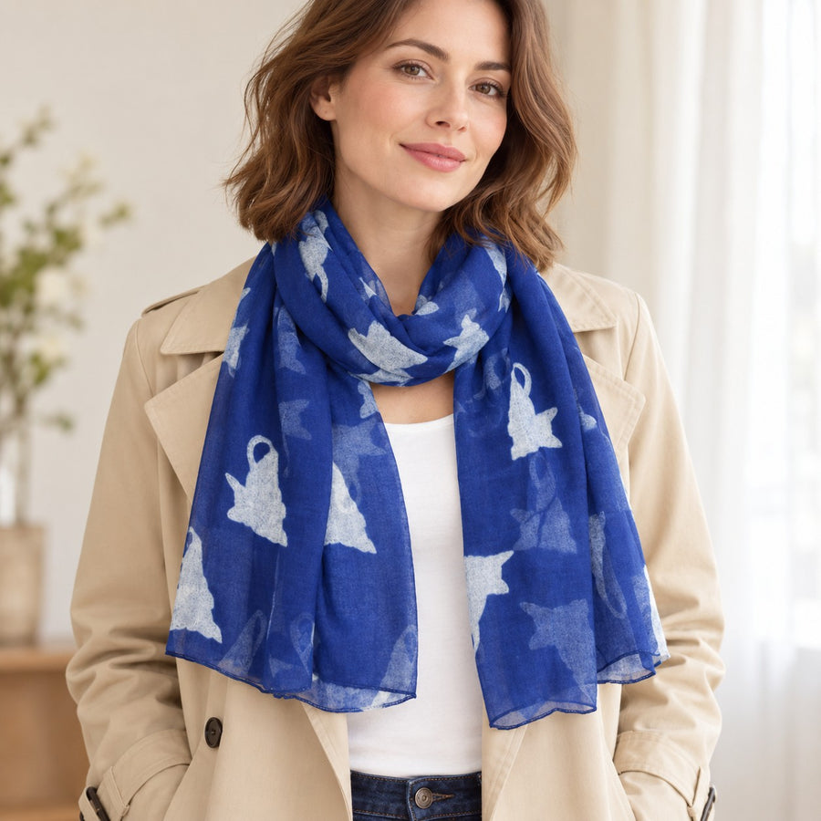 Étole Chats Persans – Bleu roi