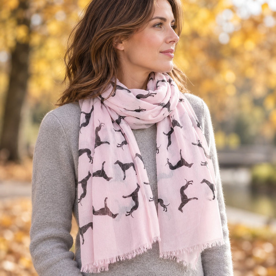 Étole Imprimé Chiens – Rose