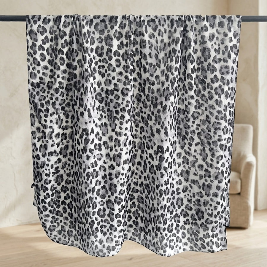 Étole Léopard Voile Léger – Léopard gris