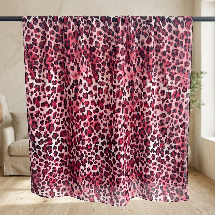 Étole Léopard Voile Léger – Léopard rose