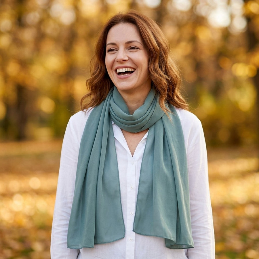 Étole Mousseline Unie – Bleu gris