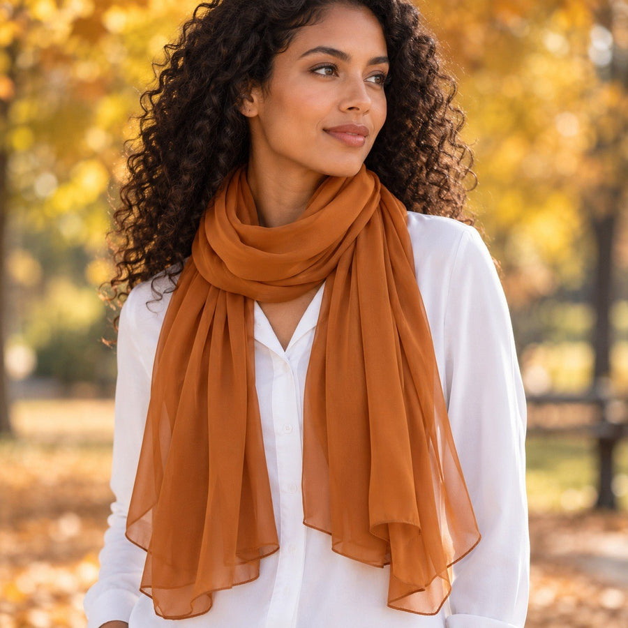 Étole Mousseline Unie – Caramel