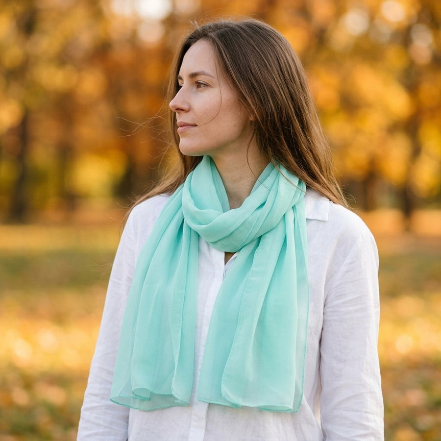 Étole Mousseline Unie – Menthe