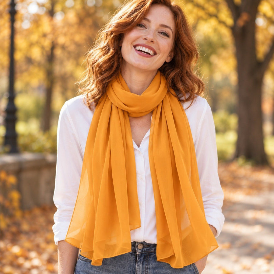 Étole Mousseline Unie – Orange