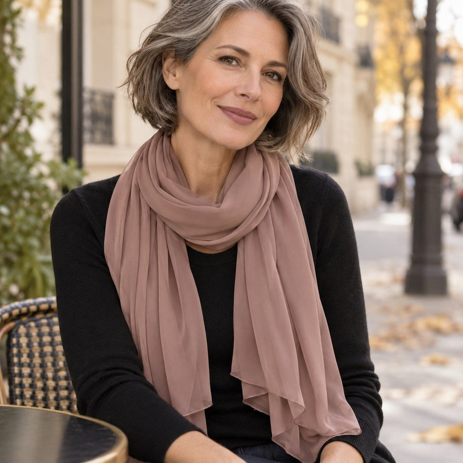 Étole Mousseline Unie – Taupe