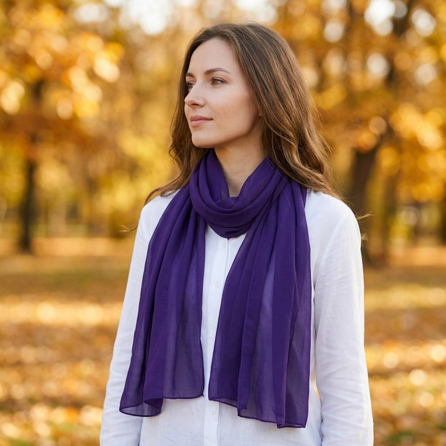 Étole Mousseline Unie – Violet