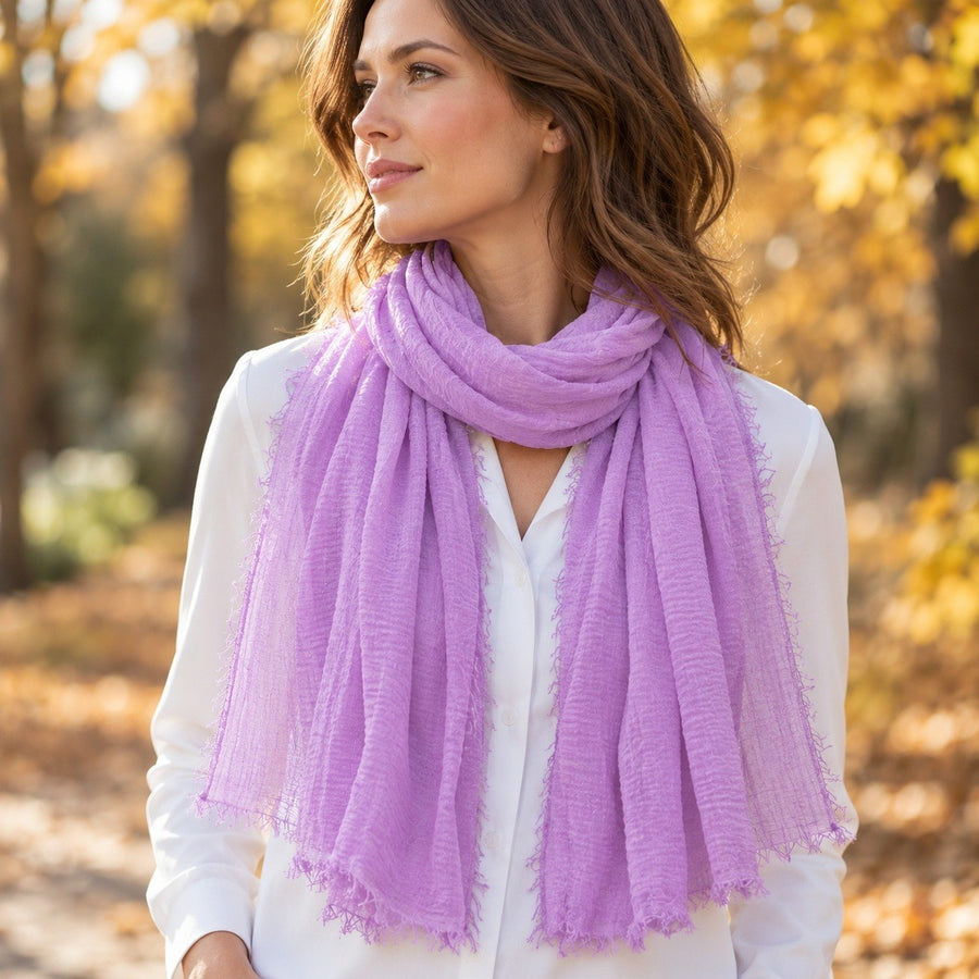 Étole Voile Plissé – Lilas