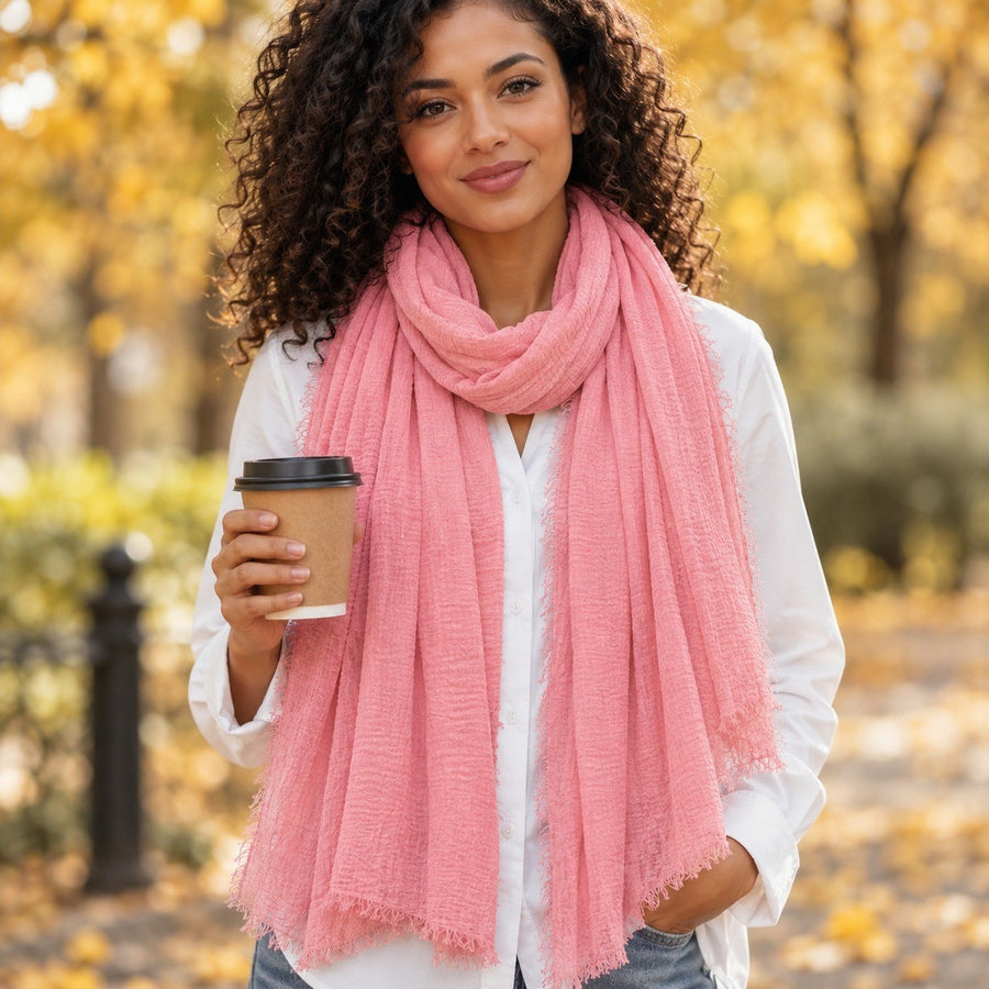 Étole Voile Plissé – Rose