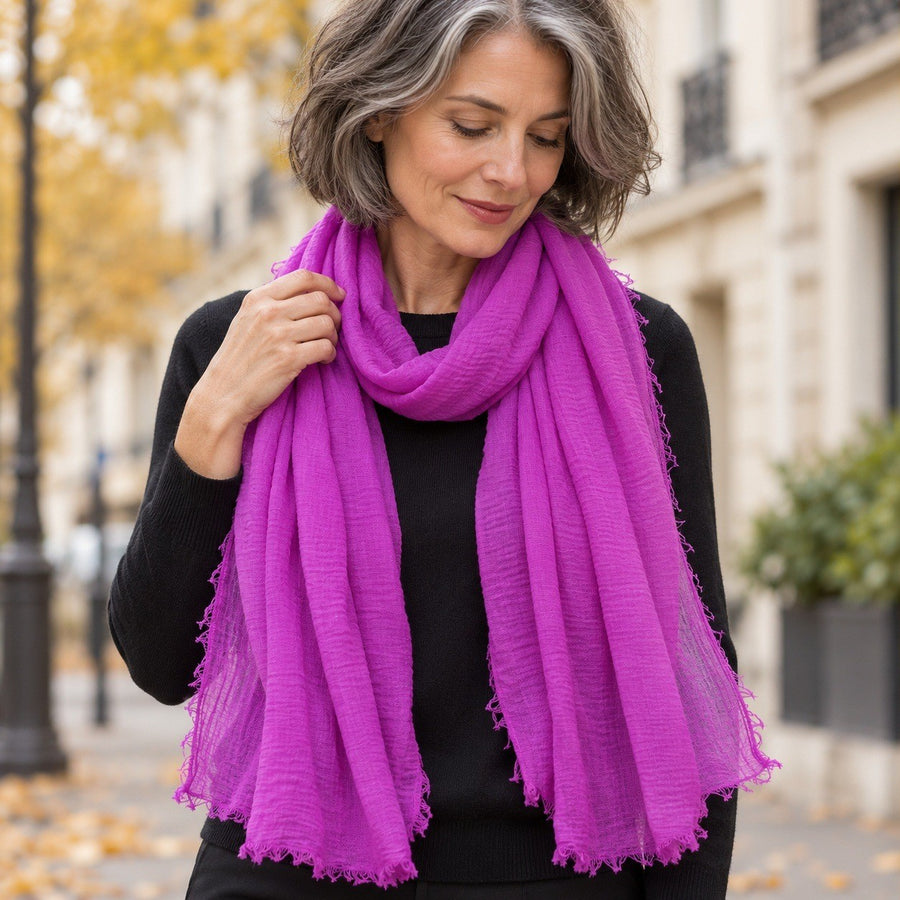 Étole Voile Plissé – Violet