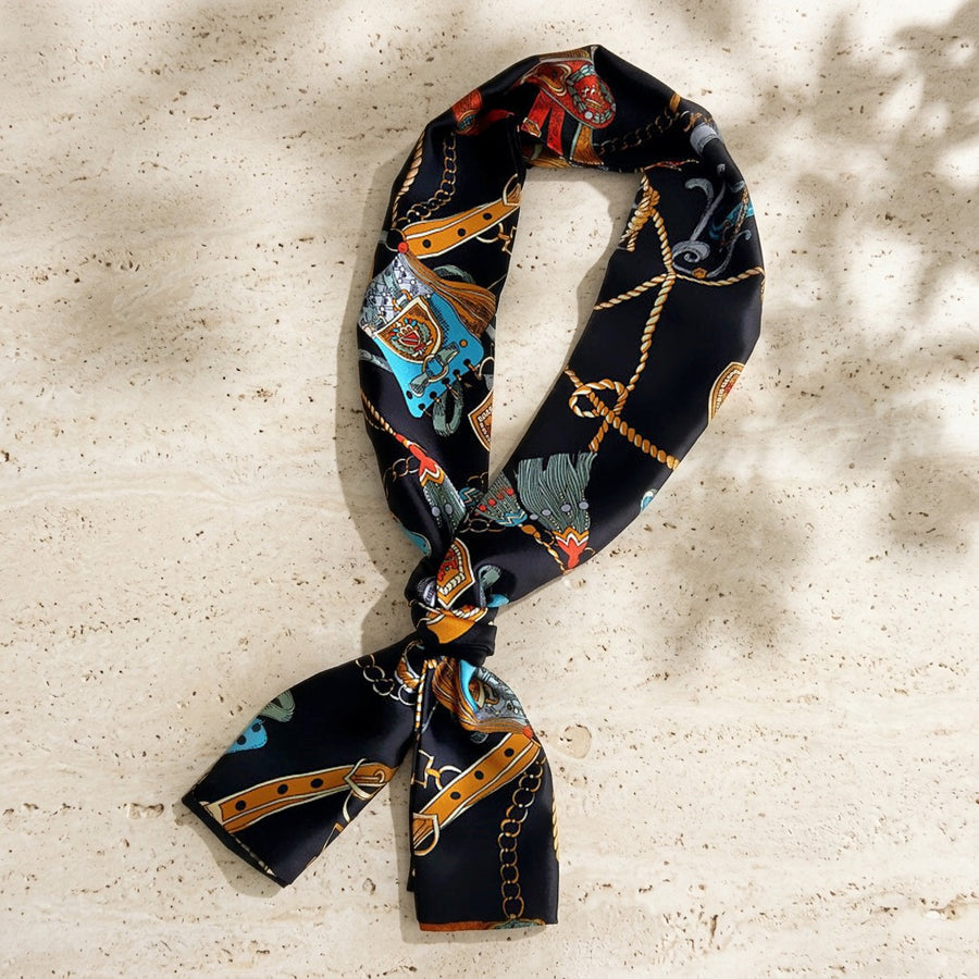 Foulard Ruban Double Face – Noir à chaînes