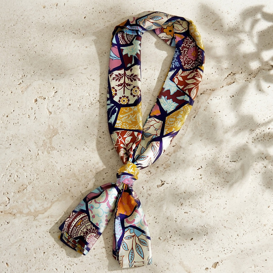 Foulard Ruban Double Face – Patchwork multicolore