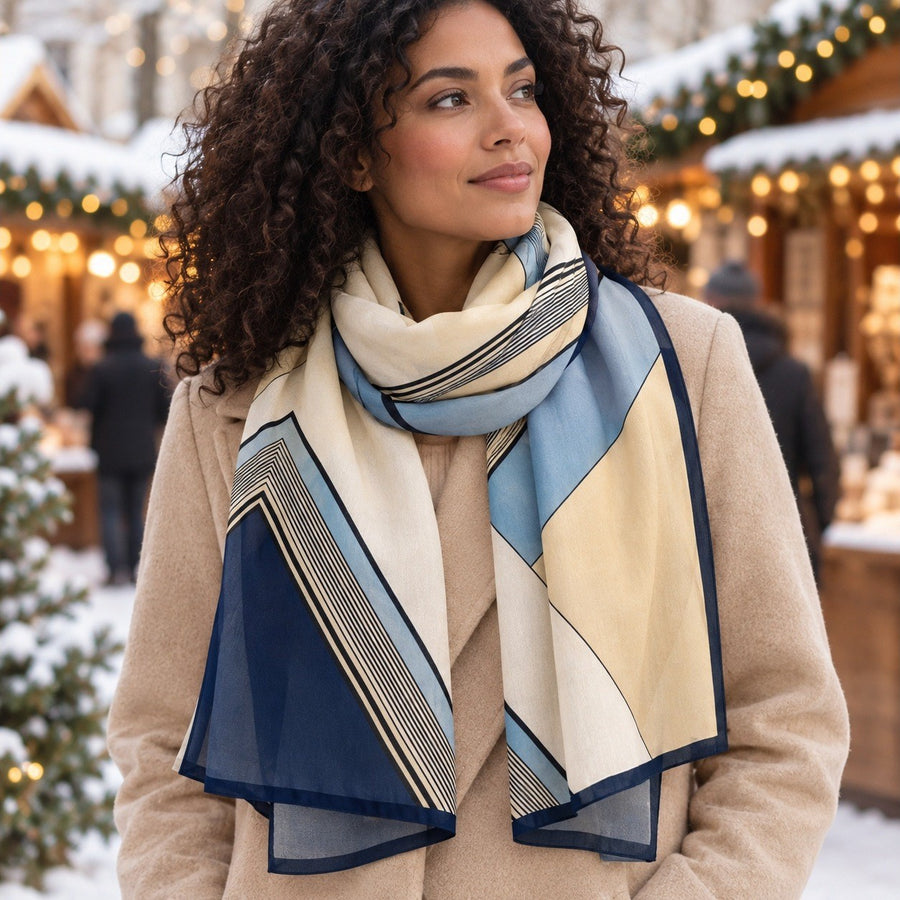 Grande Étole Graphique – en hiver