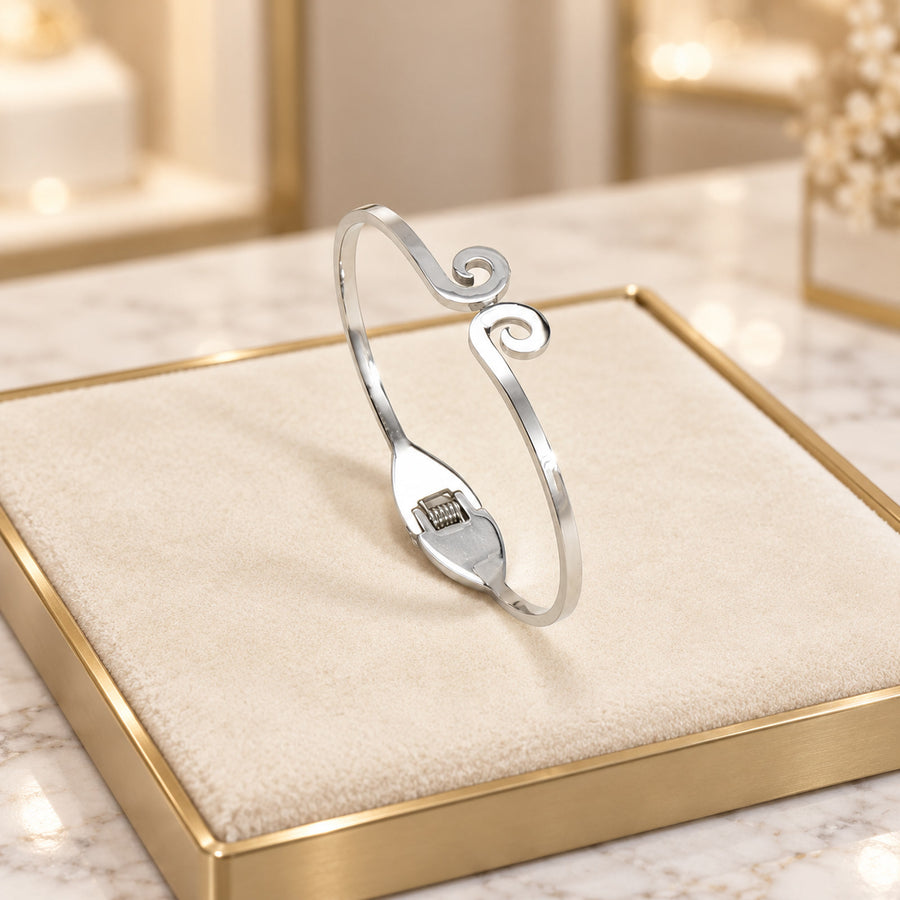 Jonc fin à assortir – Spirale argent