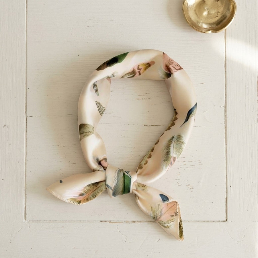 Mini Carré Satin 50 cm – Crème imprimé