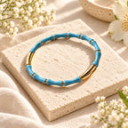 Bracelet bambou émaillé doré