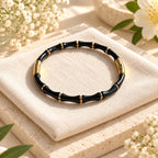 Bracelet bambou émaillé doré
