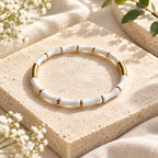 Bracelet bambou émaillé doré