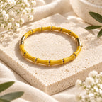 Bracelet bambou émaillé doré