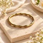 Bracelet bambou émaillé doré