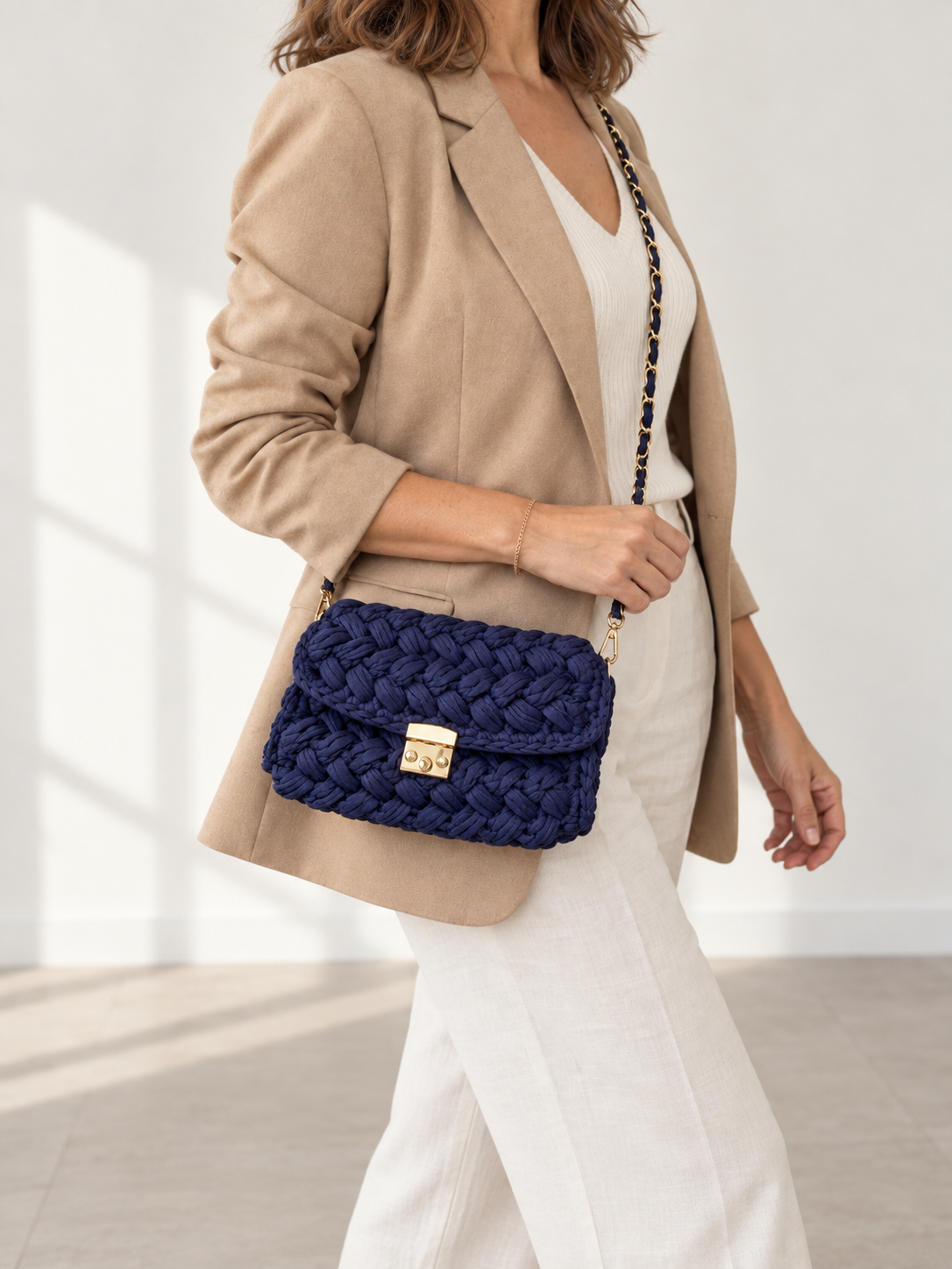 Sac Crochet à Rabat – Bleu marine