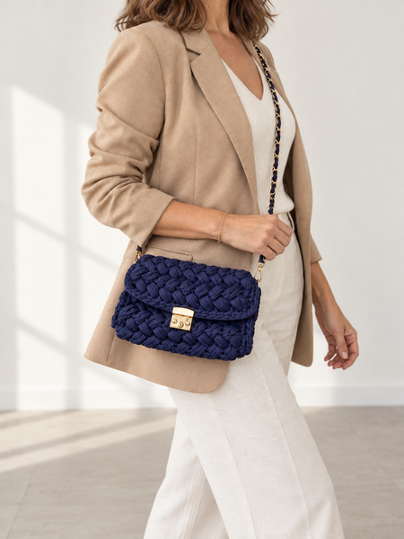 Sac Crochet à Rabat – Bleu marine