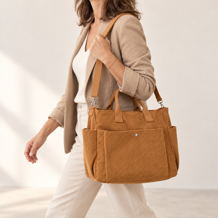 Sac Velours Côtelé – Camel