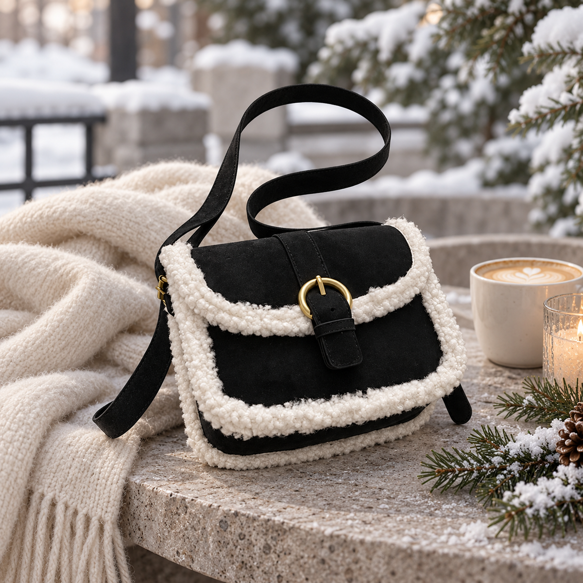 Sac Besace Effet Daim