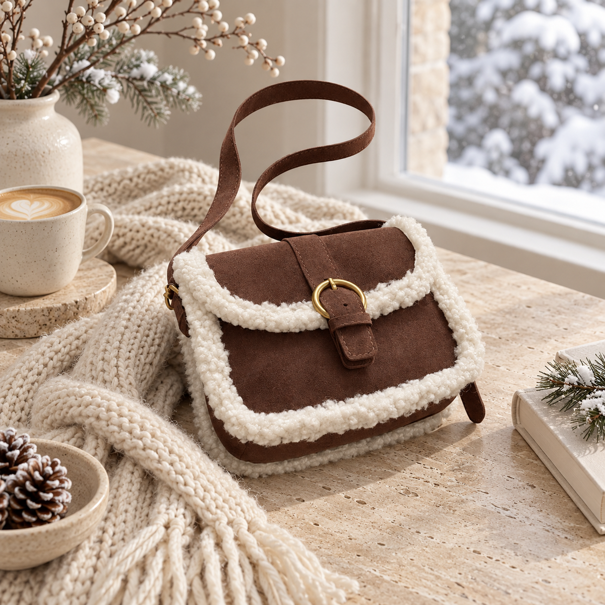 Sac Besace Effet Daim