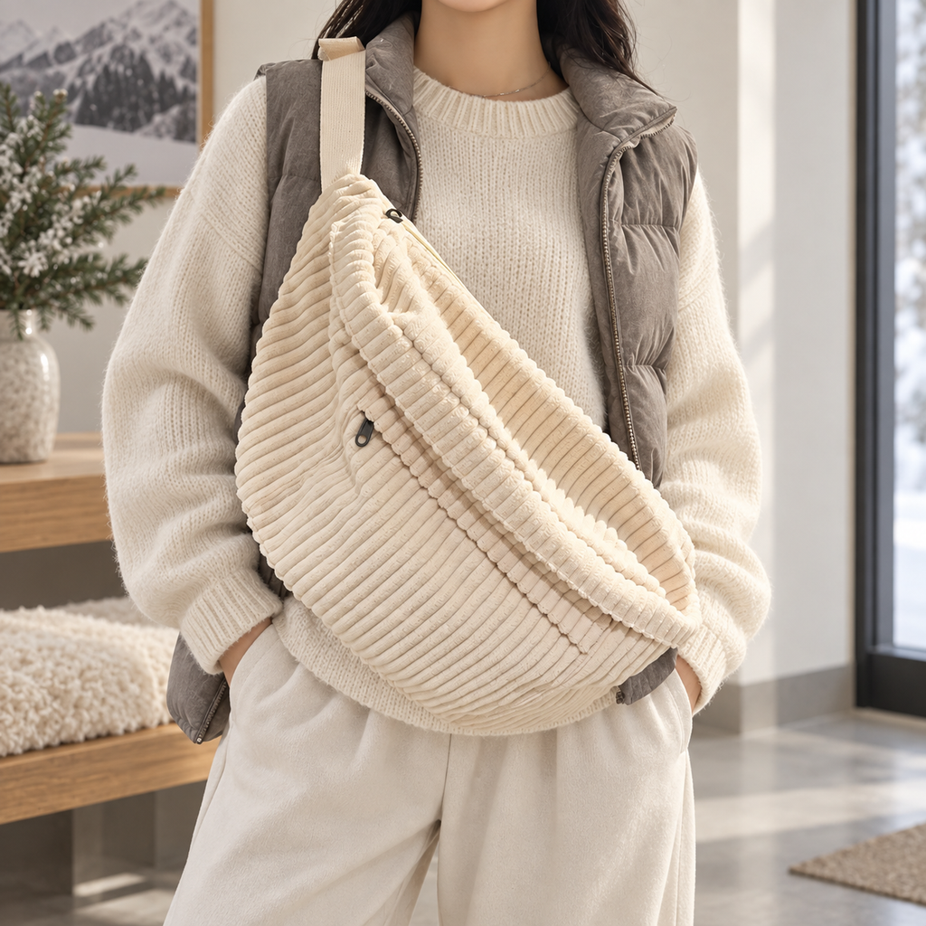Sac Banane Velours Côtelé