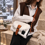 Sac Peluche Sangle cuir