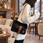 Sac Peluche Sangle cuir