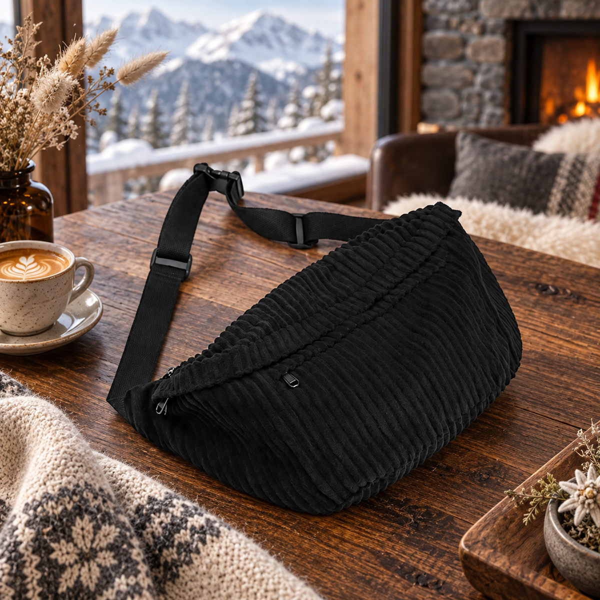 Sac Banane Velours Côtelé
