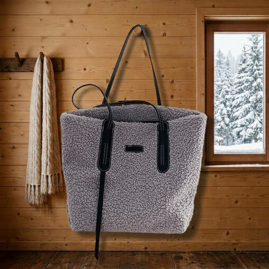 Cabas Teddy Grande Contenance Gris – Brin de Charme