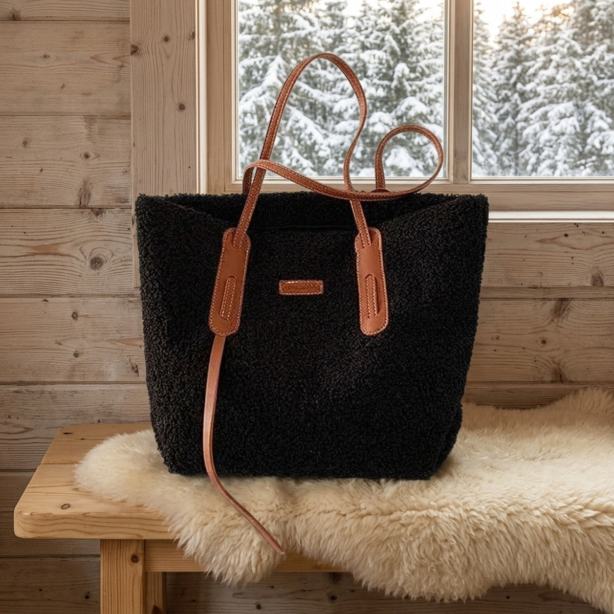 Cabas Teddy Grande Contenance Noir – Brin de Charme