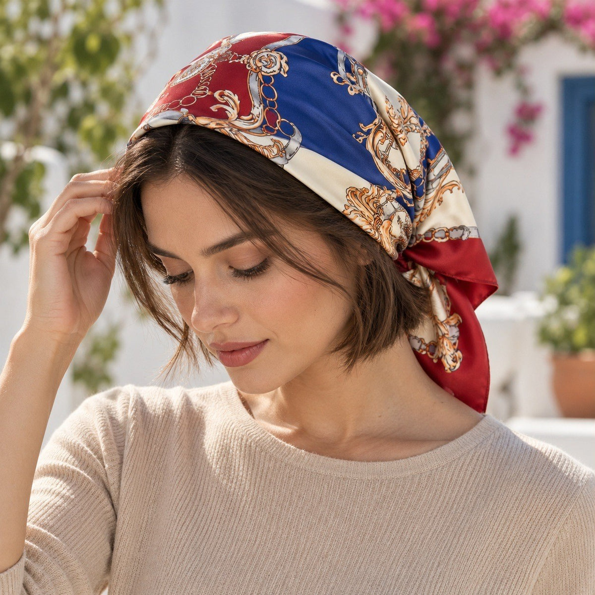 Carré Color Block – Bleu, blanc et rouge