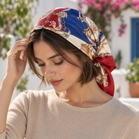 Carré Color Block – Bleu, blanc et rouge