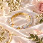 Bracelet jonc fleuri