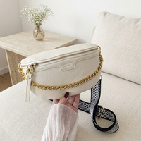 Sac Banane Chaîne Dorée Blanc – Brin de Charme