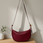 Sac Croissant Tressé Bordeaux – Brin de Charme