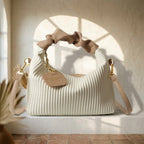 Sac Nuage Plissé Blanc avec bandoulière – Brin de Charme