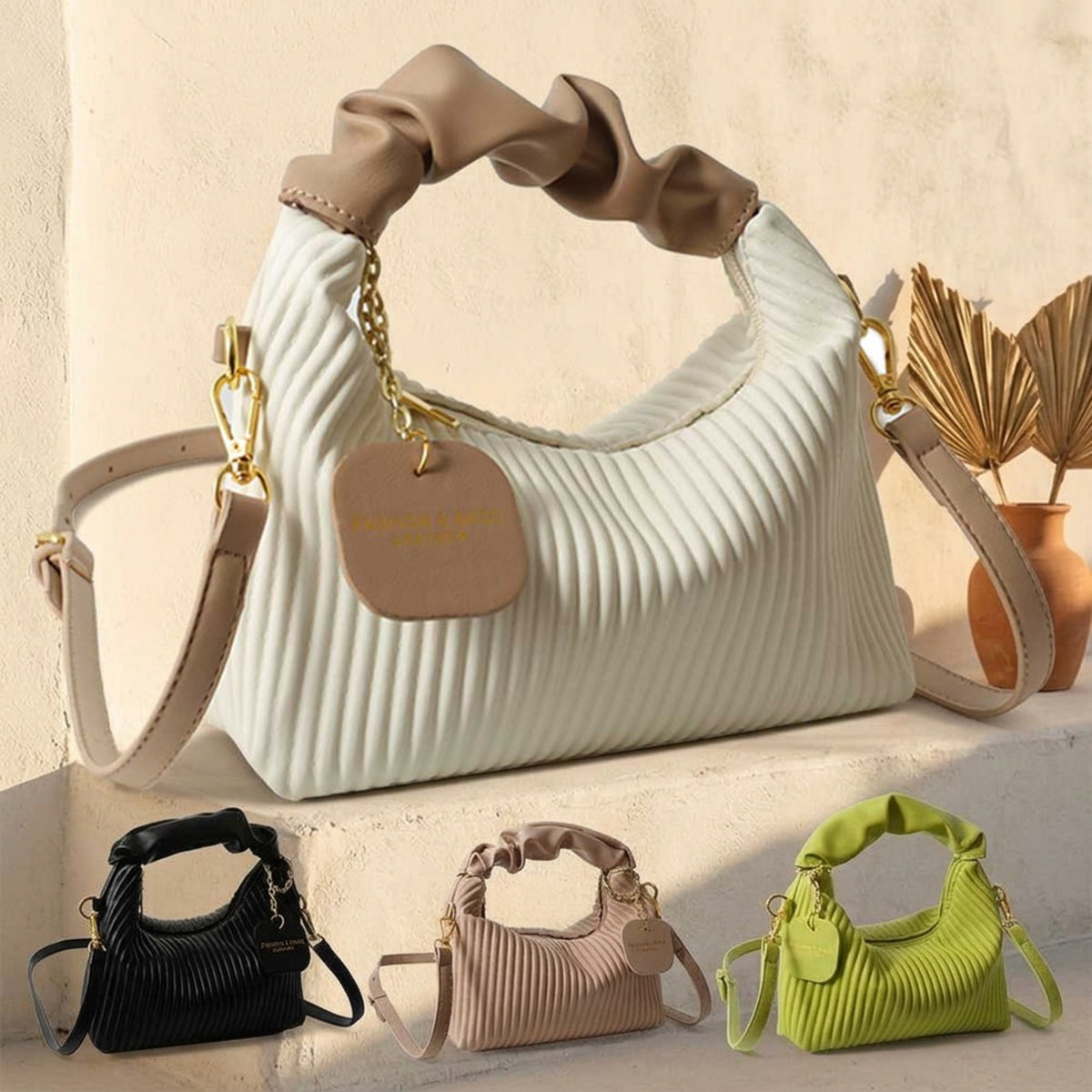 Sac Nuage Plissé, les quatre couleurs – Brin de Charme