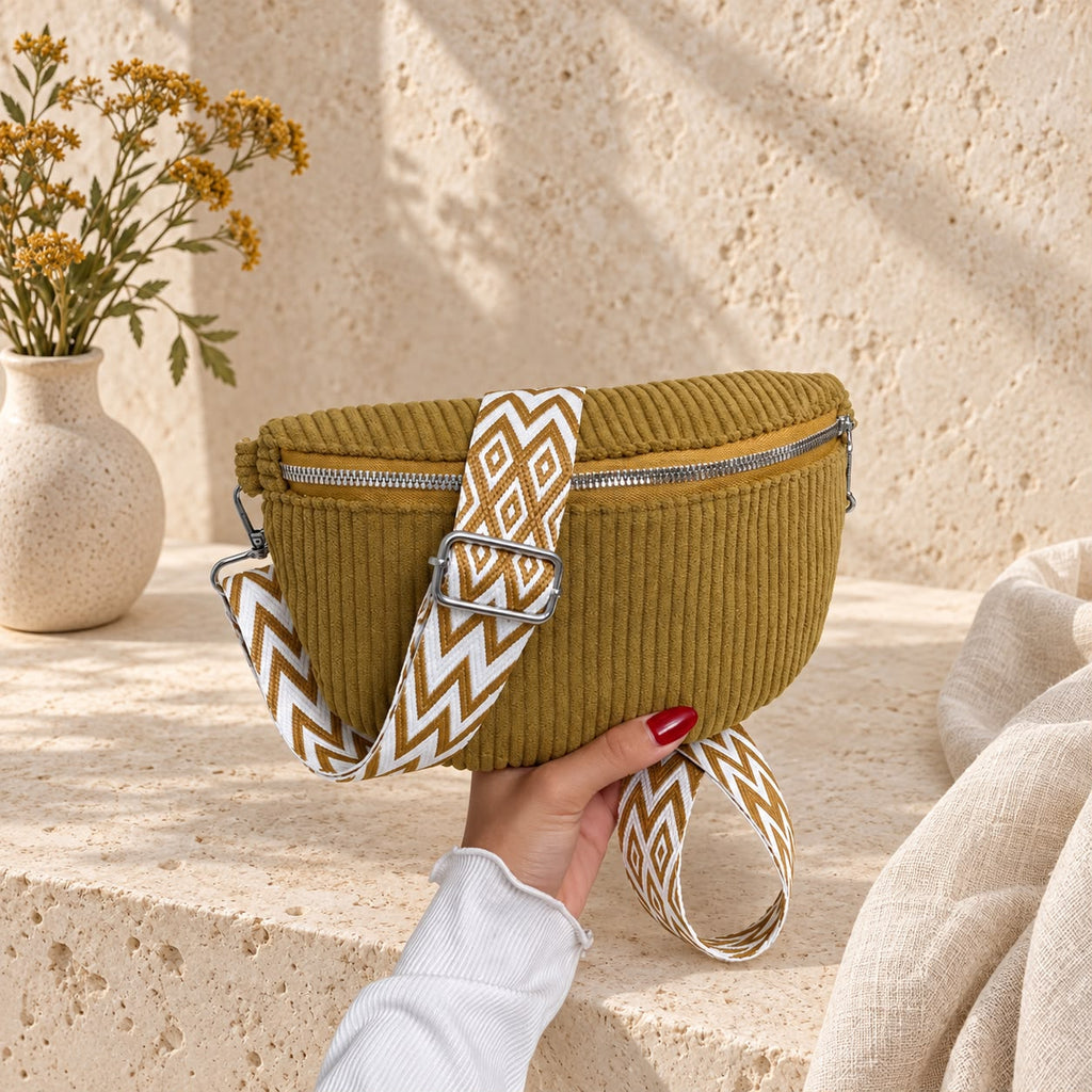 Sac banane velours côtelé